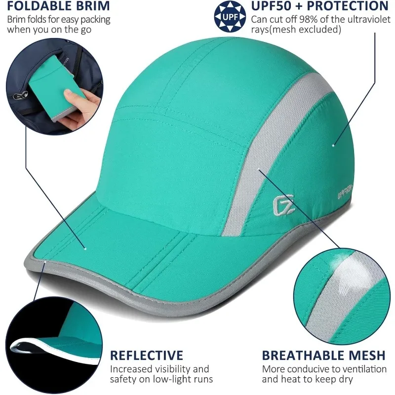 GADIEMKENSD UPF50+ Folding Outdoor Hat Quick Drying Waterproof Sun Hat Men Adjustable Golf Baseball Cap For Snapback Visors 2