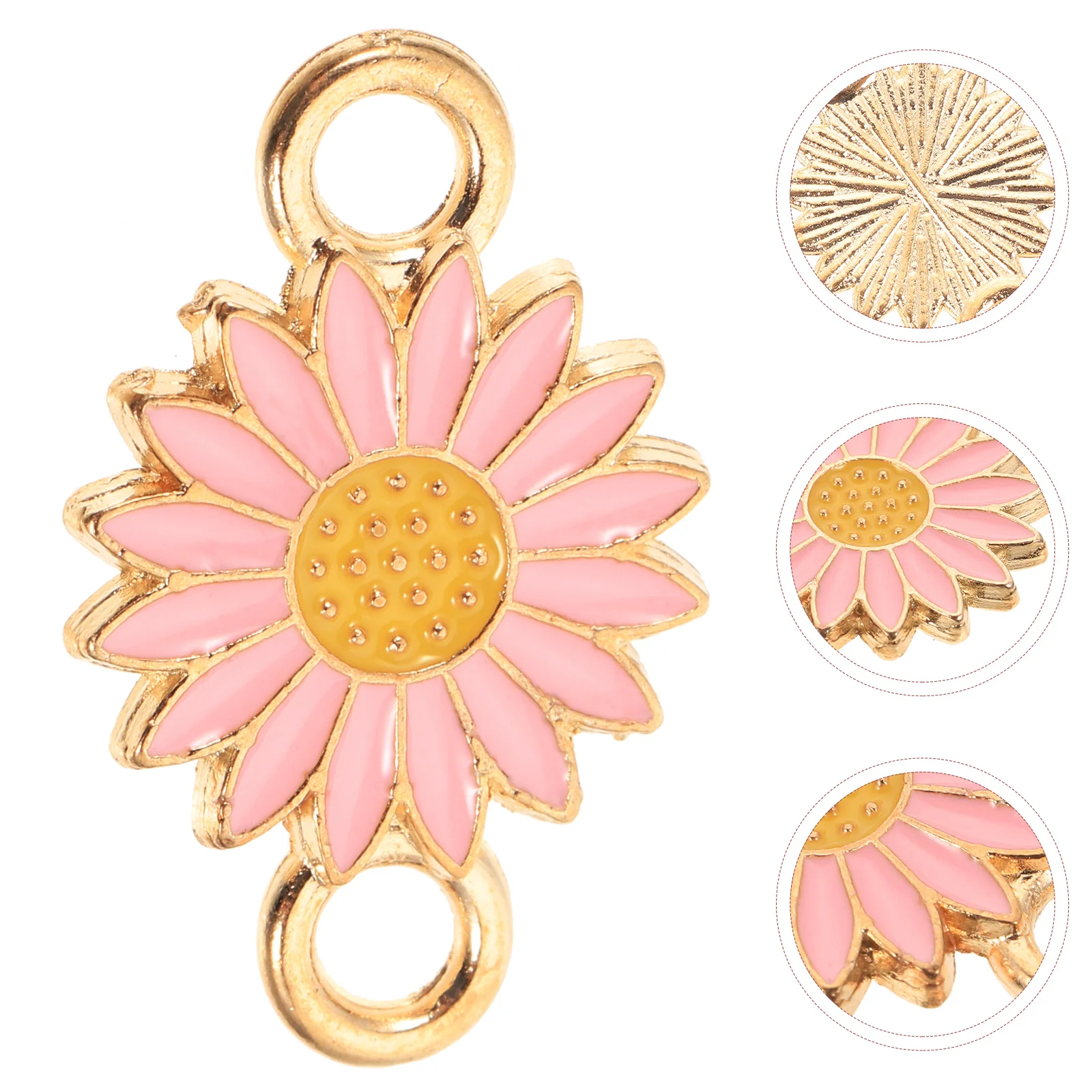 

Sunflower Charms Connectors 20Pcs Alloy Enamel Floral Daisy Flower Double Links Pendants Jewelry Charms Flower Bead Diy