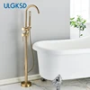 Floor Standing Bathtub Faucet Single Handle Mixer Tap 360° Rotation Spout Shower Faucets With ABS Handshower Bathroom Shower Tap 1