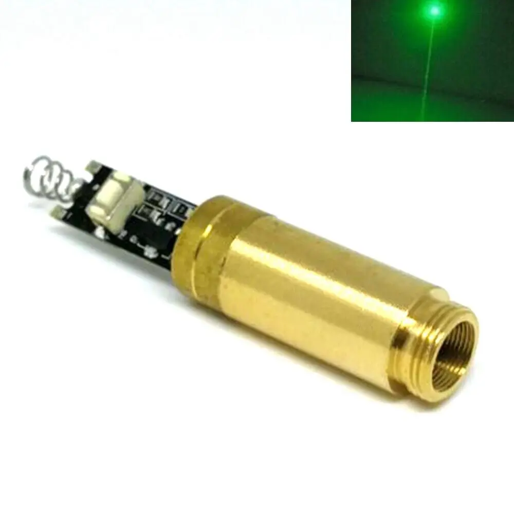 Industrial Brass 5mW 532nm Green Laser Diode Lazer DOT Module DC3V LED Light industrial brass 5mw 532nm green laser diode lazer dot module dc3v led light