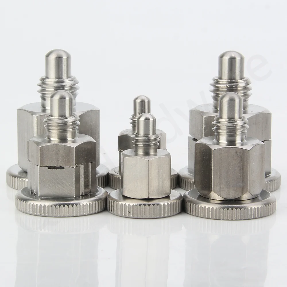QX213 Self-locking Knob Plunger Fixed Position Dowel Locking Spring Screw Mini Type All Stainless Steel Indexing Plungers