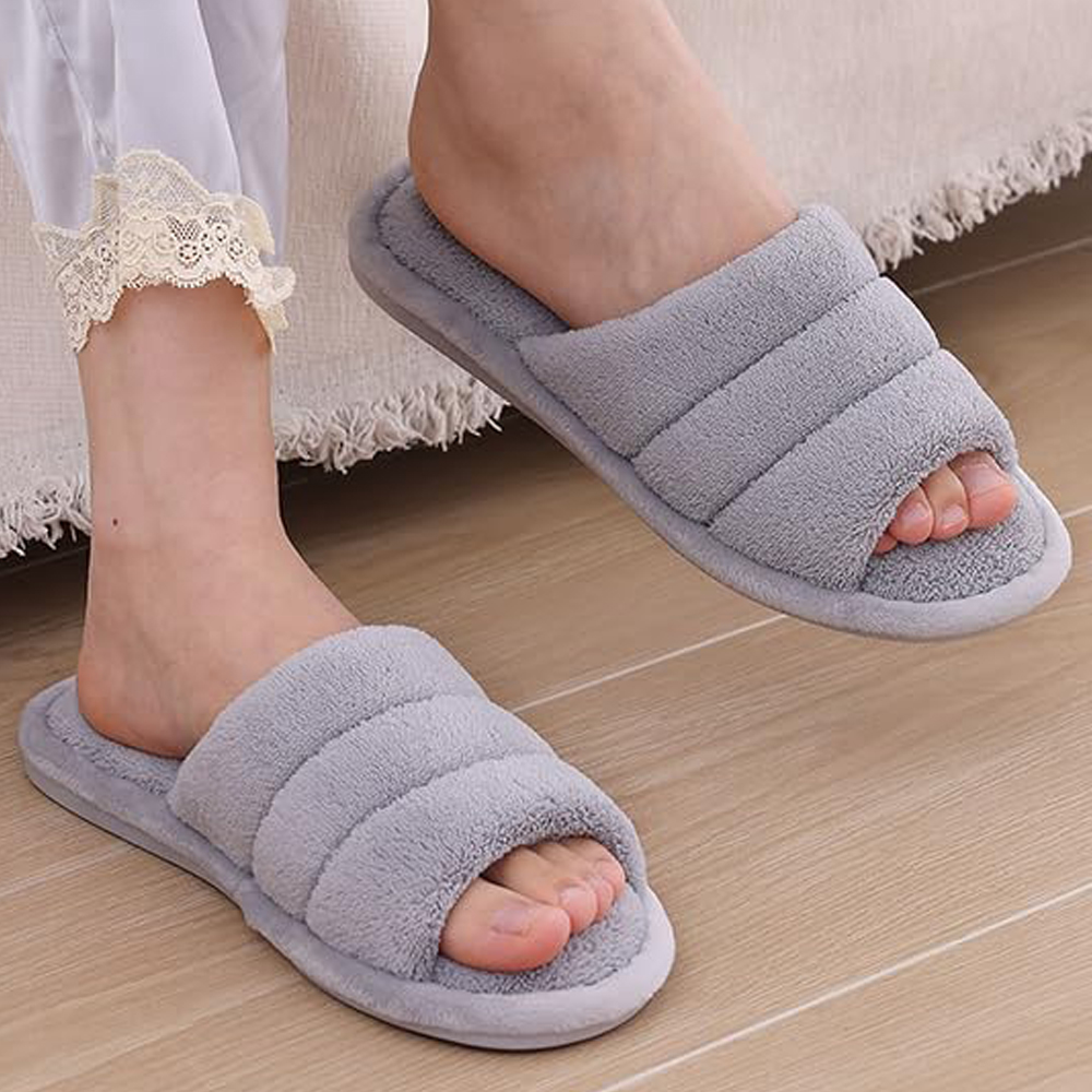 Eyriphy Plush Fluffy Slippers For Women Bedroom Non-Slip Slippers Soft Bottom Sandals Cozy Cute Female Home Slides Flat Shoes