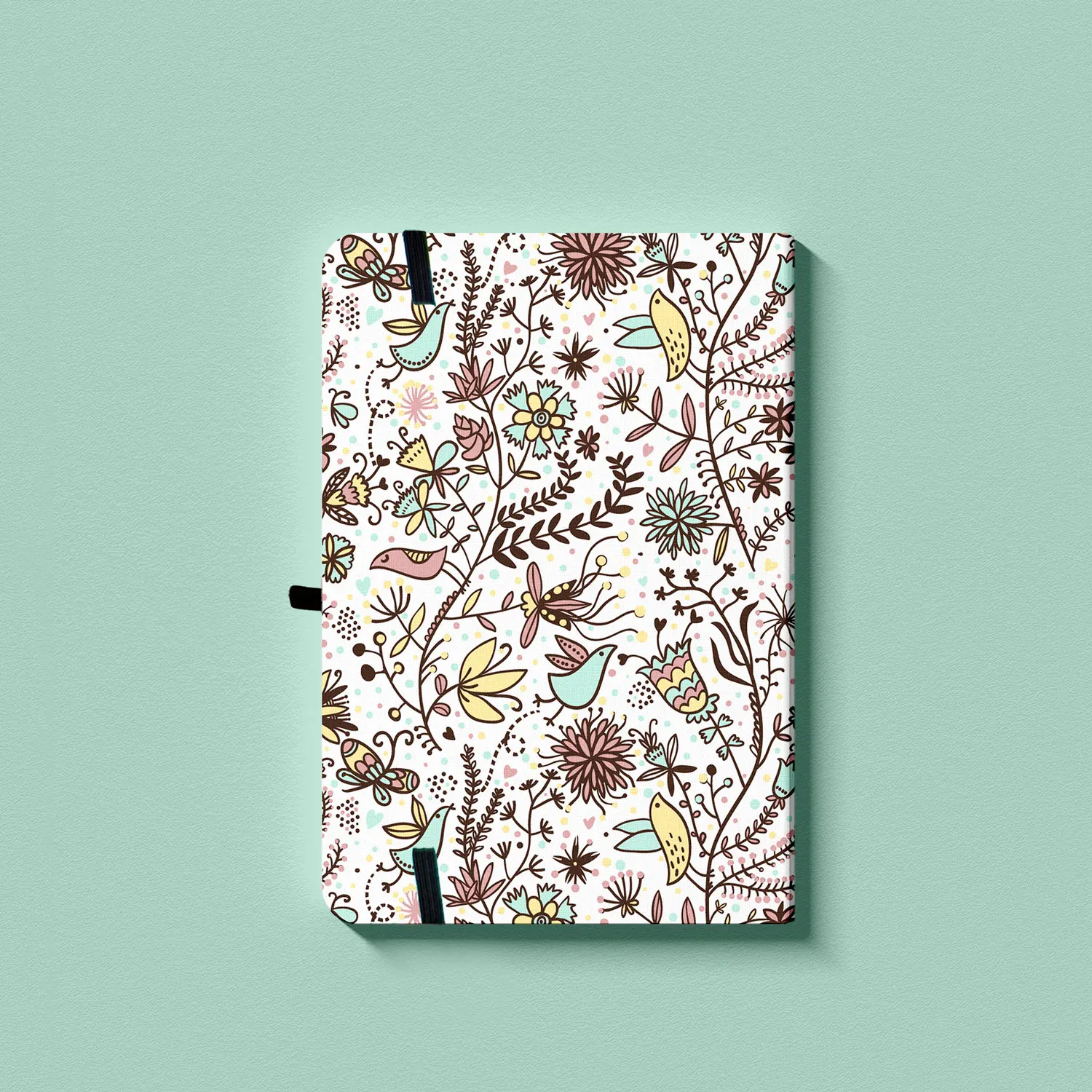 꽃 총알 점선 저널 탄성 밴드 160gsm 두꺼운 종이 Bujo A5 하드 커버 노트북