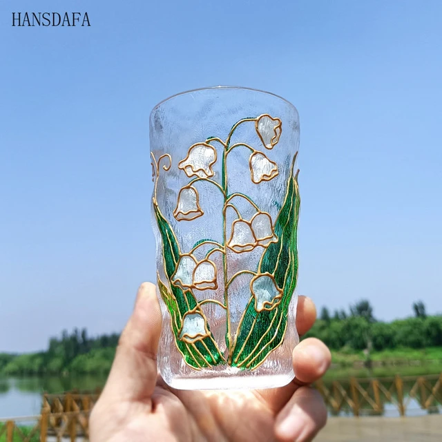 Cute Glass Cups Coffee Mugs Creative Cherry Blossoms Heat