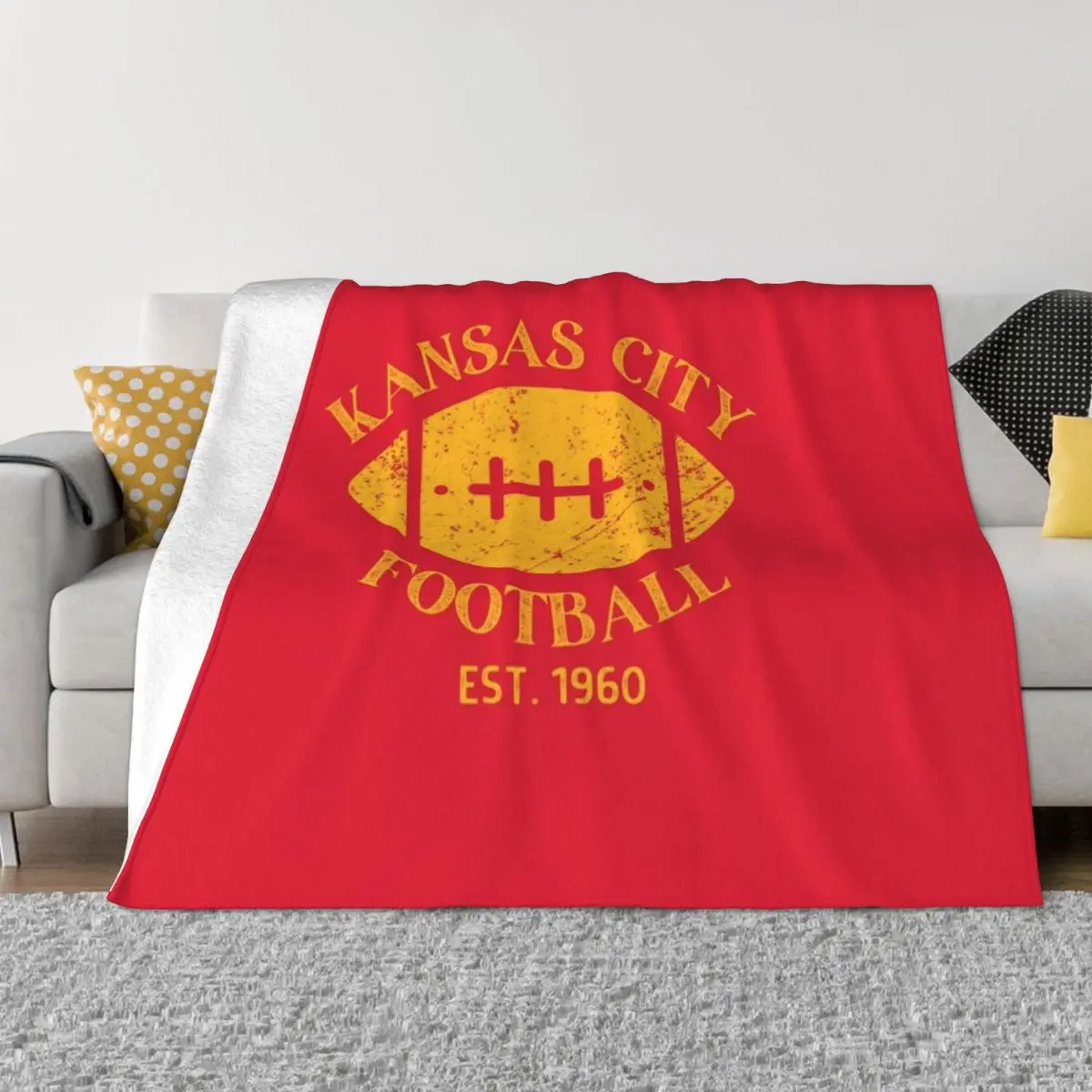 2023 Vintage Kansas City Football Kc Nevada, Kansas City Football Logo Merch, Retro Kansas City Football Logo Sh Throw Blanket