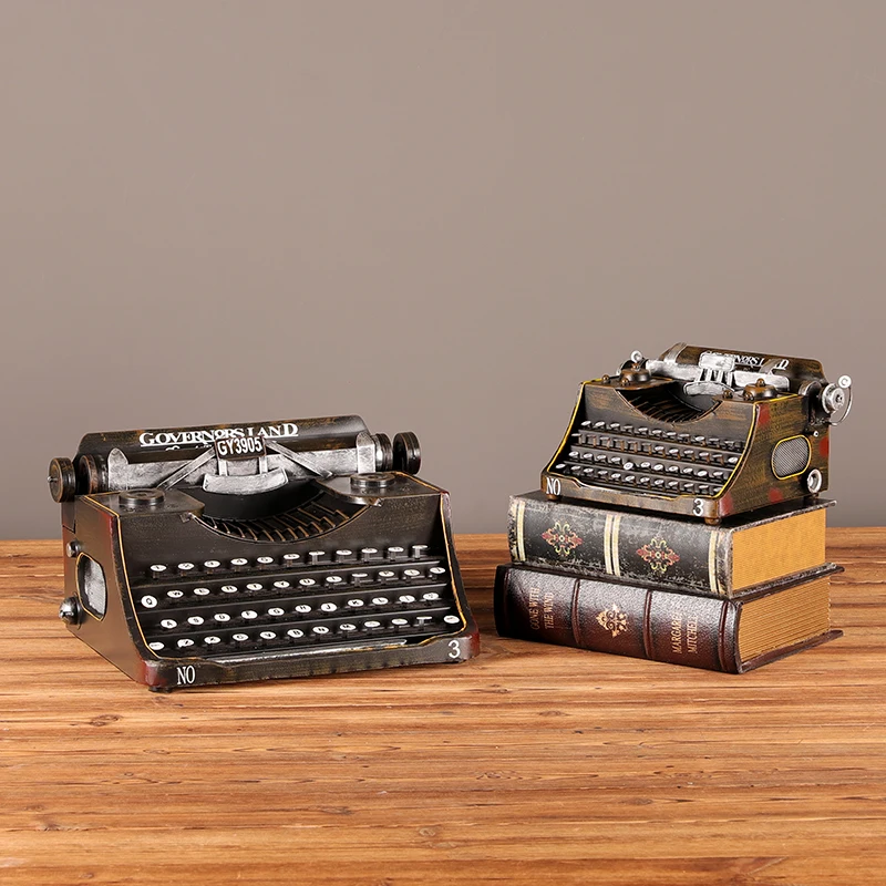 

Retro Vintage Typewriter Model,handmade Props Model Retro Decoration Metal Decorative Figurines Home Decoration Ornaments