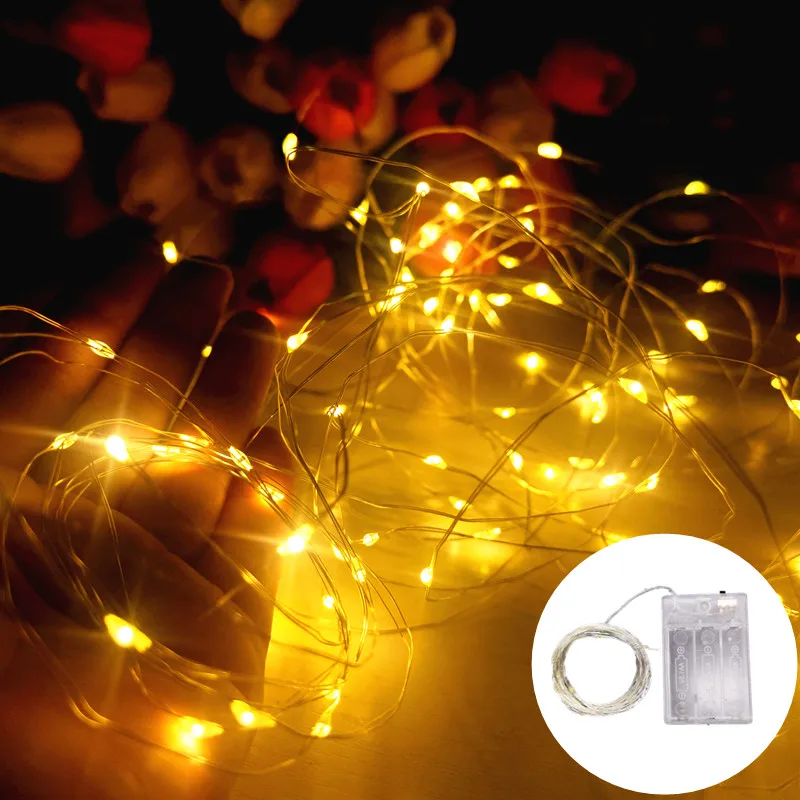 

AA Battery Operated Holiday Decor 1-10M LED Copper Wire Light Christmas Tree LED String Lamp Fairy Light Garden Wedding Party