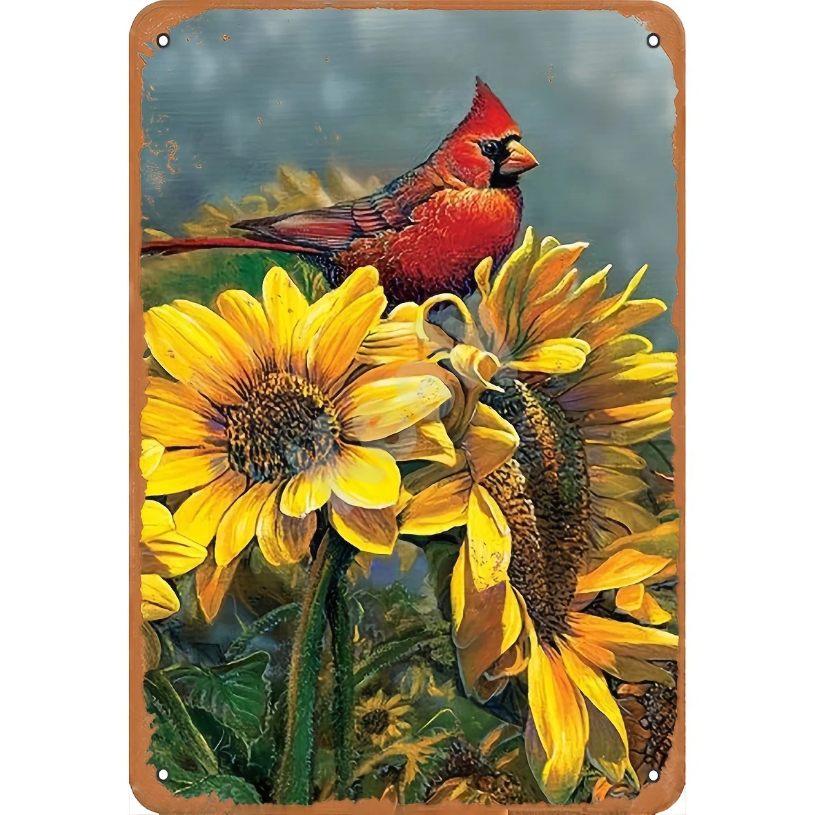 

Винтажная металлическая табличка в стиле ретро, Подсолнухи и птицы для дома, гаража, бара, кухни, паба, настенные декоративные знаки 12x8 дюймов