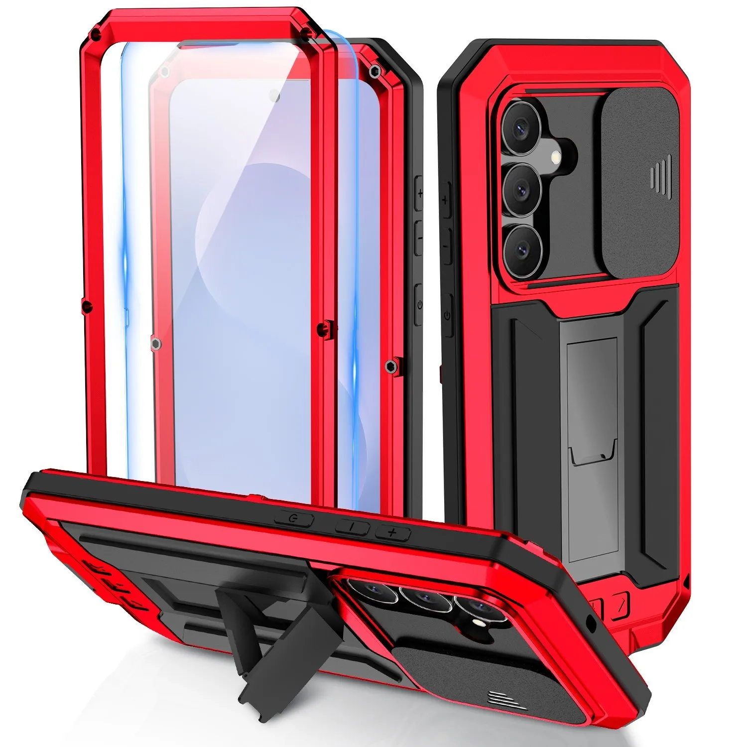Sturdy Protective Case with Sliding Screen Cover and Shockproof Glass Protection