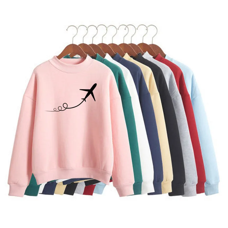 

NEW AIRPLANE TAKING OFF Letter Print Women O-neck Sweatshirt Casual Funny Sweatshirt For Lady Girl Top hoodies Hipster Drop Ship