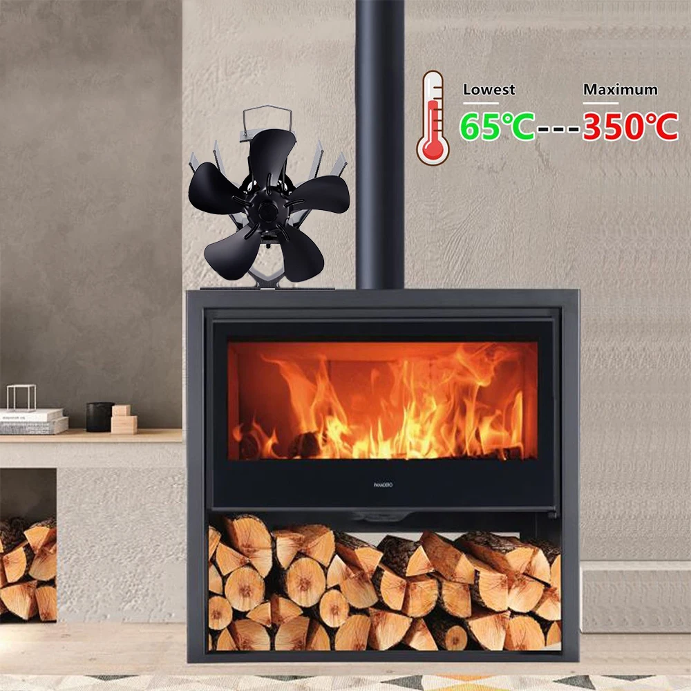 5 Blade Heat Powered Stove Fan Mini Fireplace Fan Log Wood Burner Eco-fan  Quiet Fireplace Fan Heater Efficient Heat Distribution _ - AliExpress Mobile