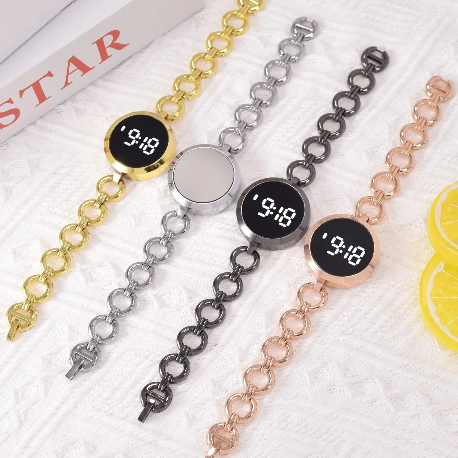 MAYZHISU Fashion Watch for Women Luxury Ladies Touch Screen Wristwatch LED Digital Clock Bracelet Electronic Watch for Girls