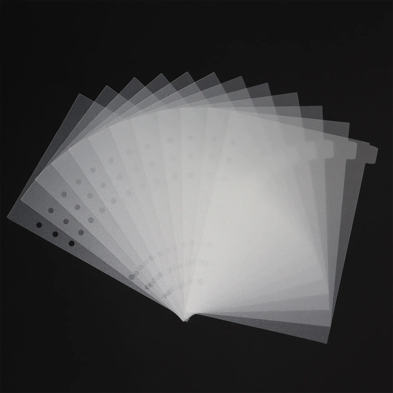 SKYSONIC A5 A6 A7 Spiral Binder Index Separator Transparent Page Top Dividers 6pcs/12pcs 6 Holes Board Pages English Stickers 3