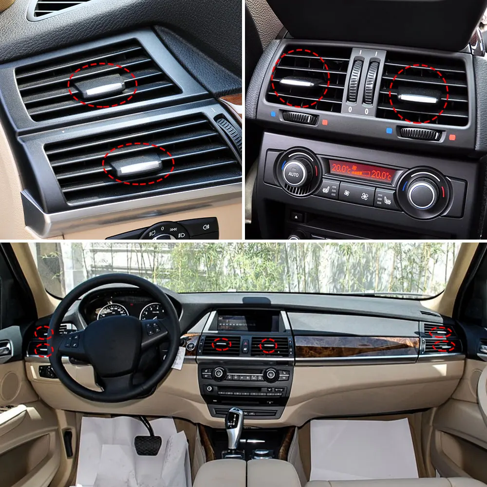 For BMW E70 E71 E72 Car Air Conditioning Vent Toggle Loutlet Card Clip Wind Direction Plectrum Accessory For BMW X5 X6 2007-2013