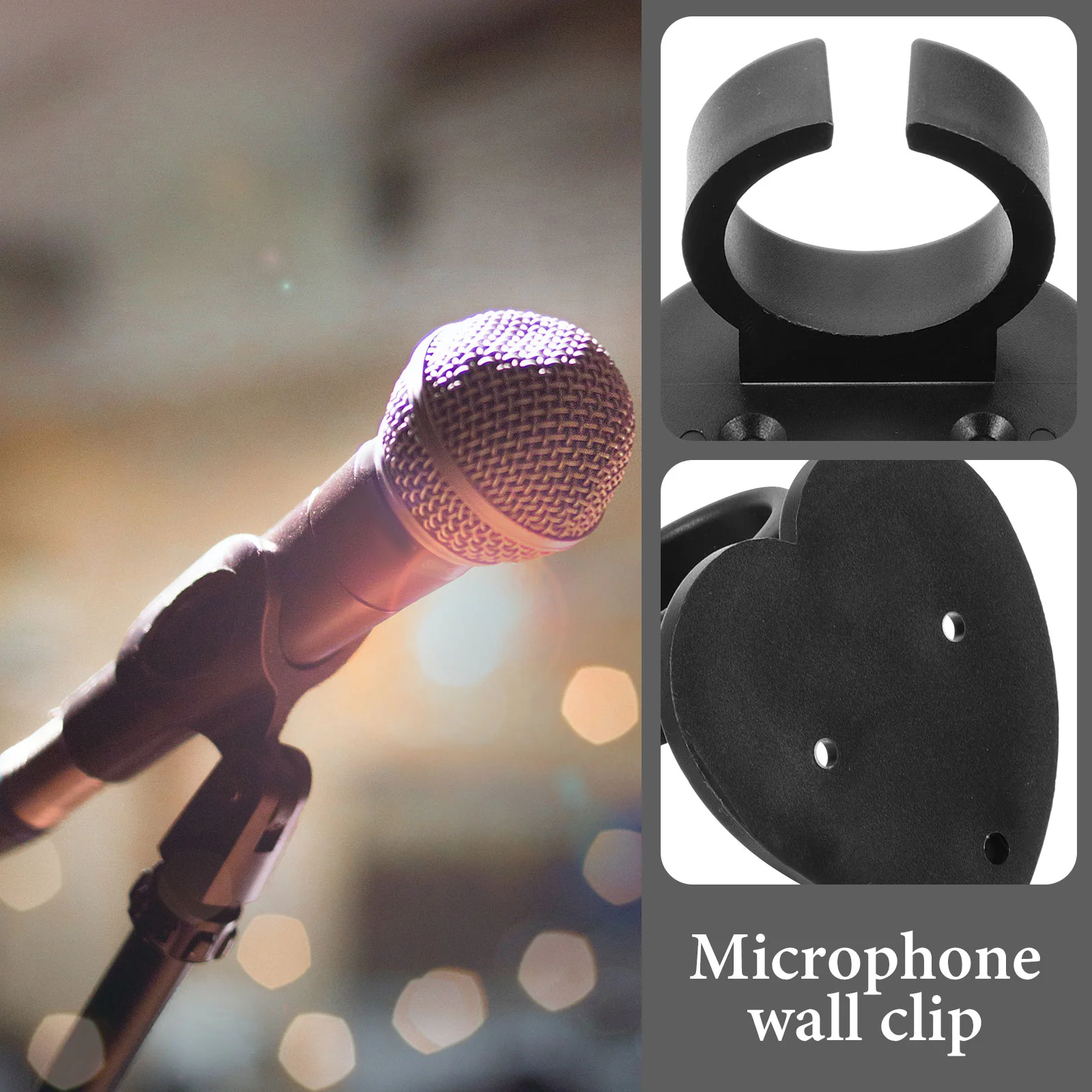 Microphone Clip Holder 6 Pcs Heart Shaped Wireless Microphone Holder Clip Wall Mount Bracket For Stand Abs Plastic Microphone Accessories Hook Wall
