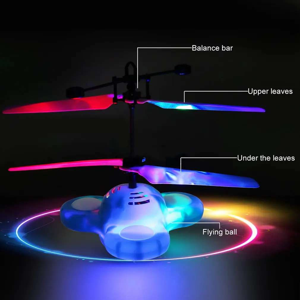 비행 호버링 UFO 아이 장난감 적외선 센서 비행 접시 손 유도 호버링 부동 비행 UFO 환상적인 LED 아이 장난감