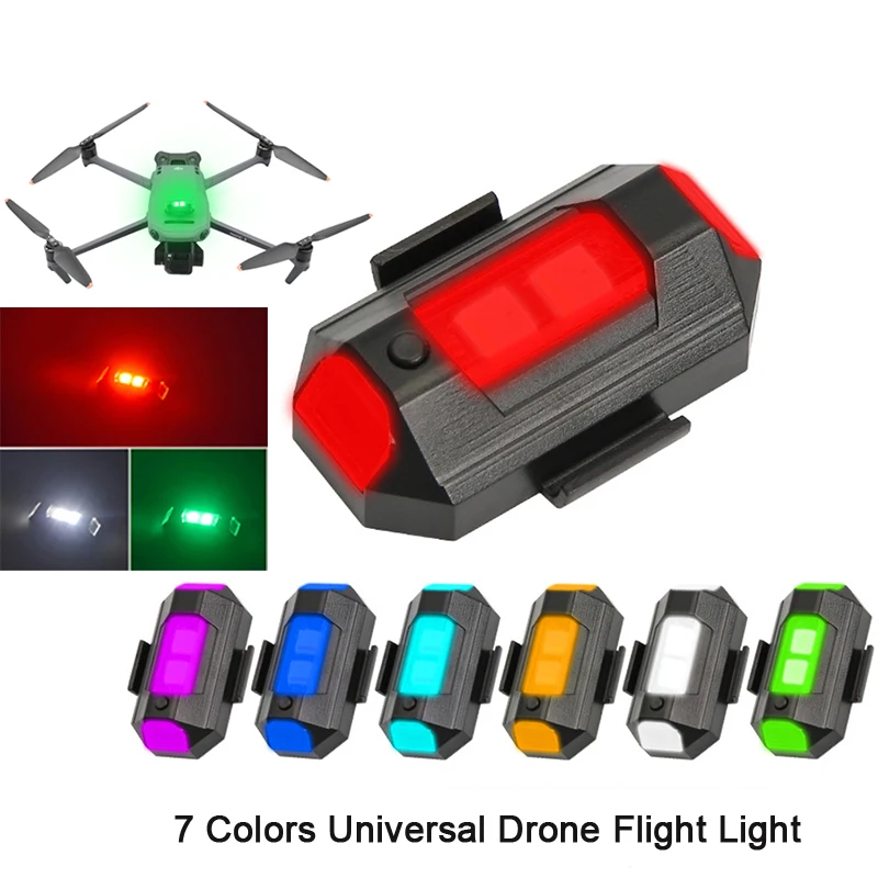 Feu de position LED pour drone 7 couleurs clignotant, sécurité vol nuit, ultra léger 6.5g