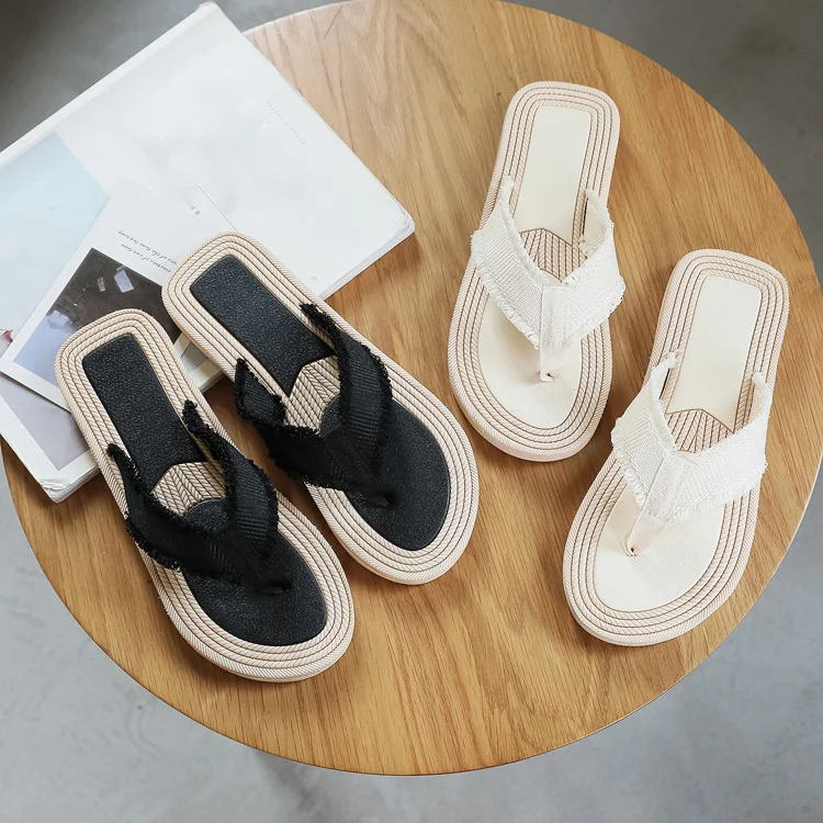 Tongs décontractées à fond plat pour bord de mer, avec semelles en caoutchouc, pantoufles d'extérieur pour le tourisme, nouvelle collection 2024_voghion.com