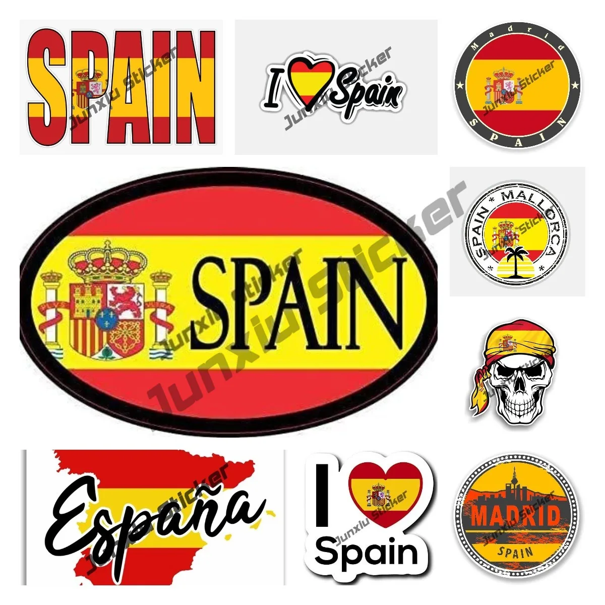 

Personality Spain Stickers Spain Country Code E Decals Love Madrid Sevilla Pride Sticker Laptop Window Bumper Decor