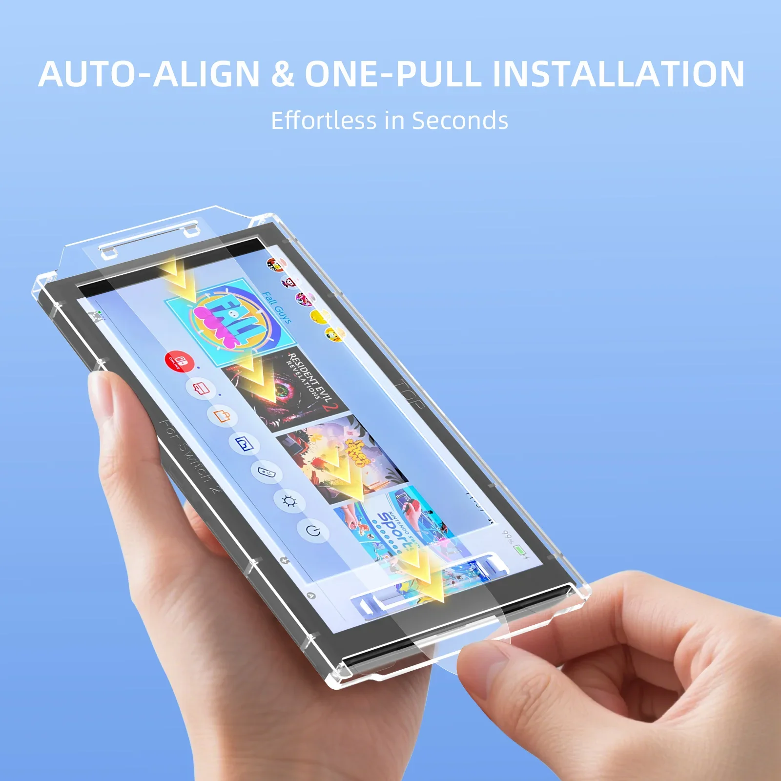 JYS-NS2312 For Switch 2 gaming console tempered film For Switch2 anti fingerprint screen protector HD tempered film