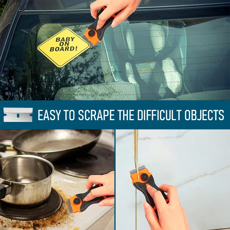 Plastic /Metal Razor Blade Scraper Edge Removal Tool with Blade Label Sticker Decal Removal Car Window Tint Vinyl Application 6