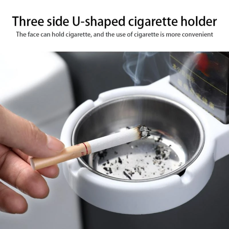 

Stainless Steel Portable Wall Pocket Ashtray, Storage Cup for Home Office, Cigarette Tools Case, Toilet - Smoker