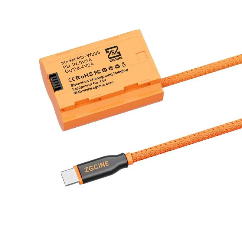 ZGCINE USB-C PD to NP-W235 & D-Tap to NP-W235 더미 배터리 케이블 후지필름 X-T5 X=T4 X-H2 X-H2S X-S20 GFX 100S 100II 50SII용