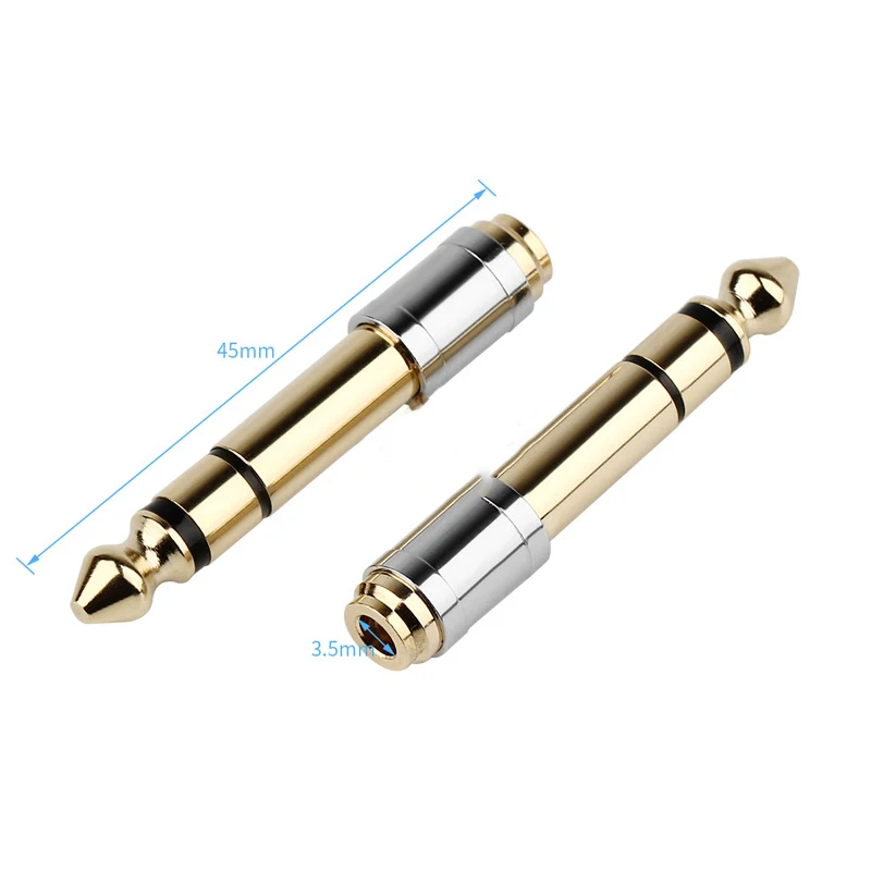 Premium Audio Adapter: 3.5mm to 6.35mm Converter - Male to Female Headphone Plug Connector