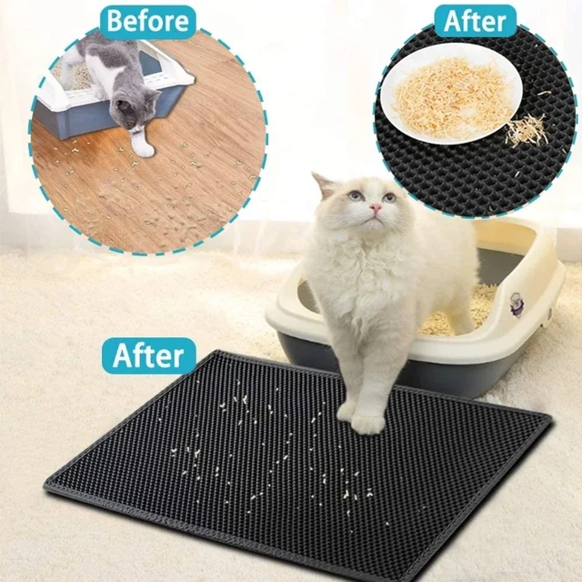 Cat Litter Mat EVA Double-Layer Cat Litter Trapper Mats with