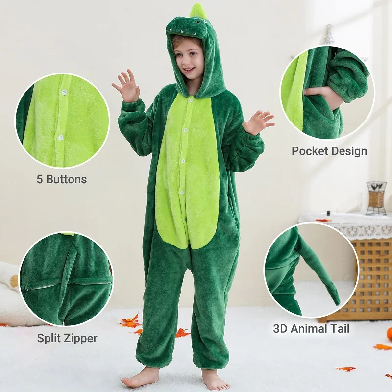 MICHLEY Halloween Flannel Blanket Sleepers Winter Hooded Children Family Costume Clothes Jumpsuit Sleepwear Robe For Boys Girl 2