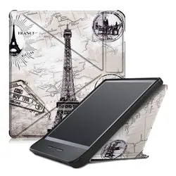 7-inch Multi-folding Stand Smart Case eBook Reader Cover - Shockproof Protective Shell with Auto Wake/Sleep Function (Eiffel Tower)