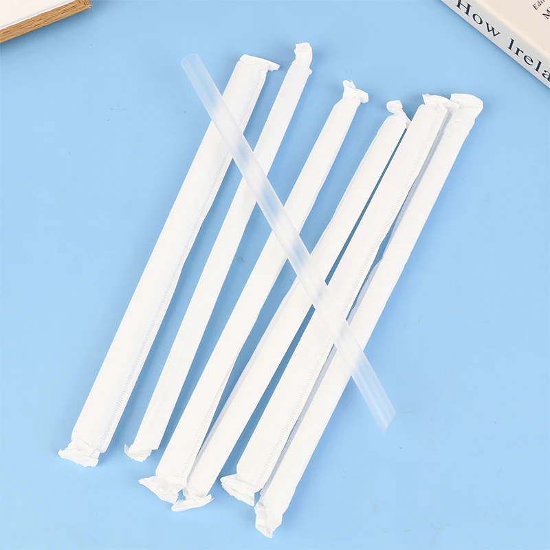 Transparent Wrapped Straw 100Pcs drinking straws
