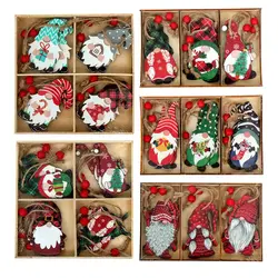 Christmas Gnomes Wooden Pendants Merry Christmas Decorations For Home 2023 Xmas Tree Christmas Ornaments Navidad New Year Gift