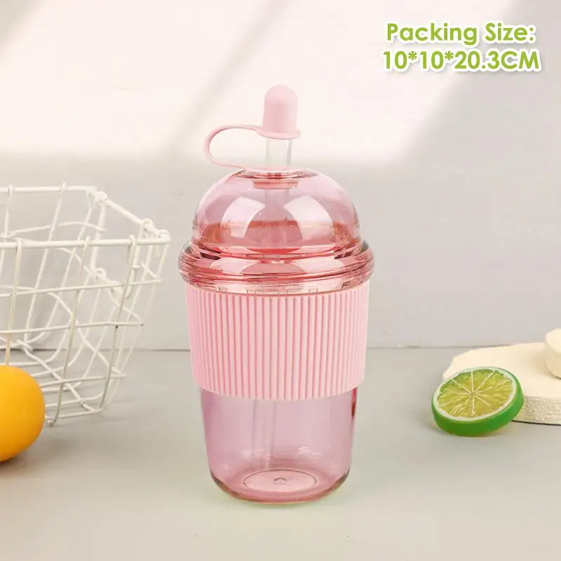 (ZYDD01) 1 יחידה כוס קפה שקופה בנפח 430/520/630 מיליליטר עם מכסה וקשת פנינה חלב תה מיץ כוס פלסטיק לבית בר כלי שתייה