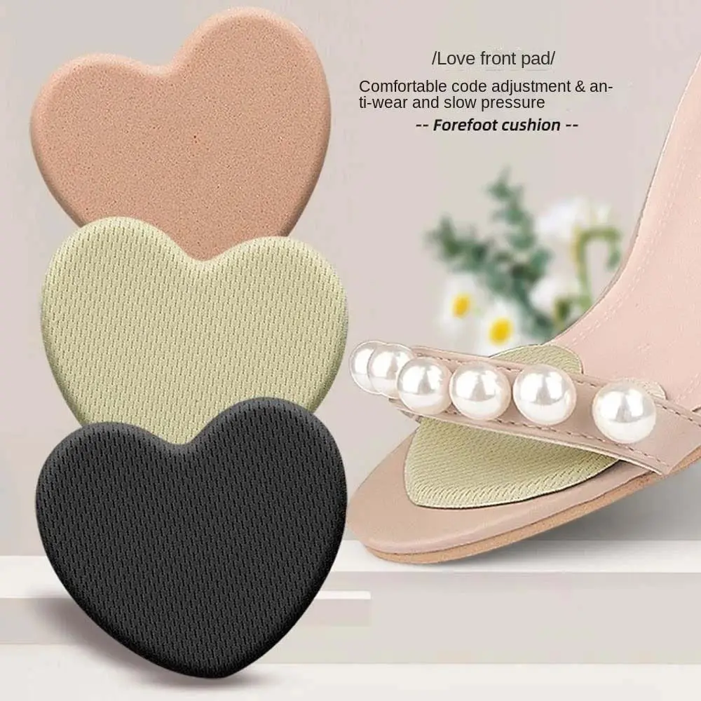 1Pair Heart Shaped Forefoot Pad Women High Heels Insert Insoles Toe Cushion Foot Care Tools