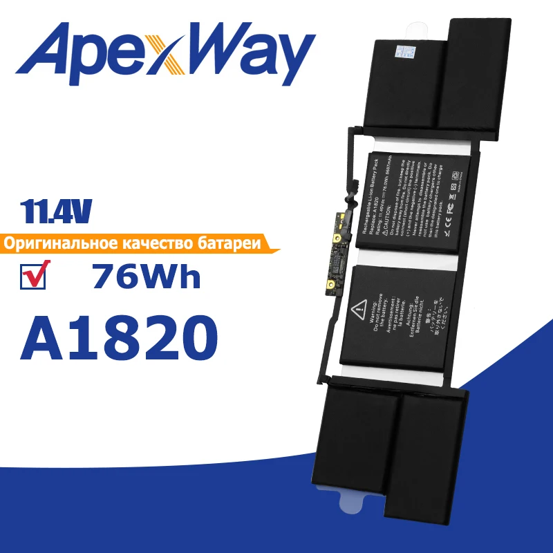 Batteria Per Laptop Apexway A1820 Per Apple Macbook Pro 15 "A1707 2016 2017 Anno 11.4V 6667Mah