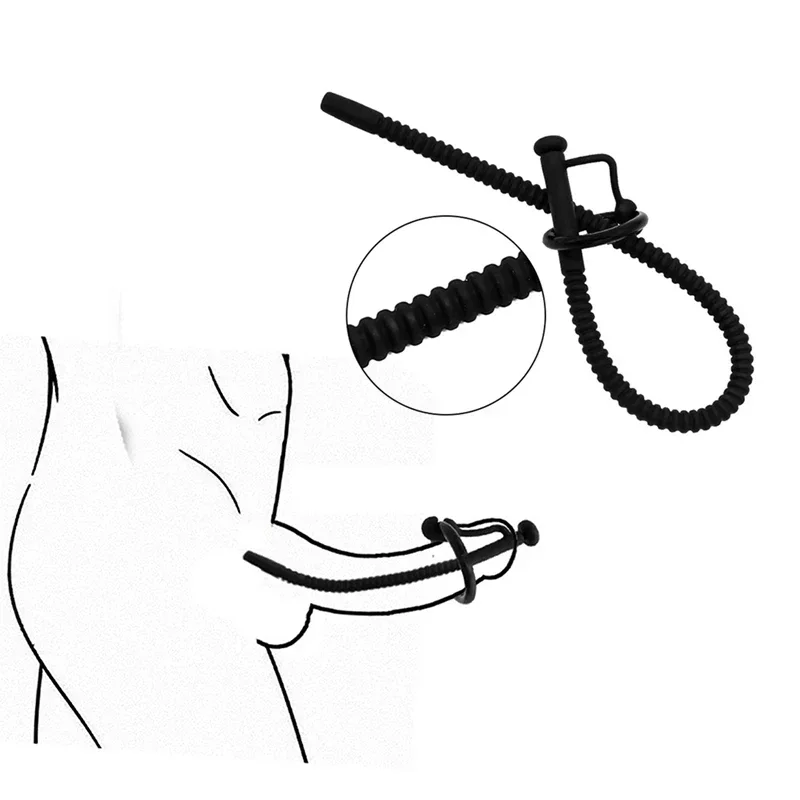 Soft Silicone Urethral Catheter Urethra Dilator Hollow Urethral Plug Probe Tube Threaded Extended Horse eye Masturbator for Men penis sex toys
