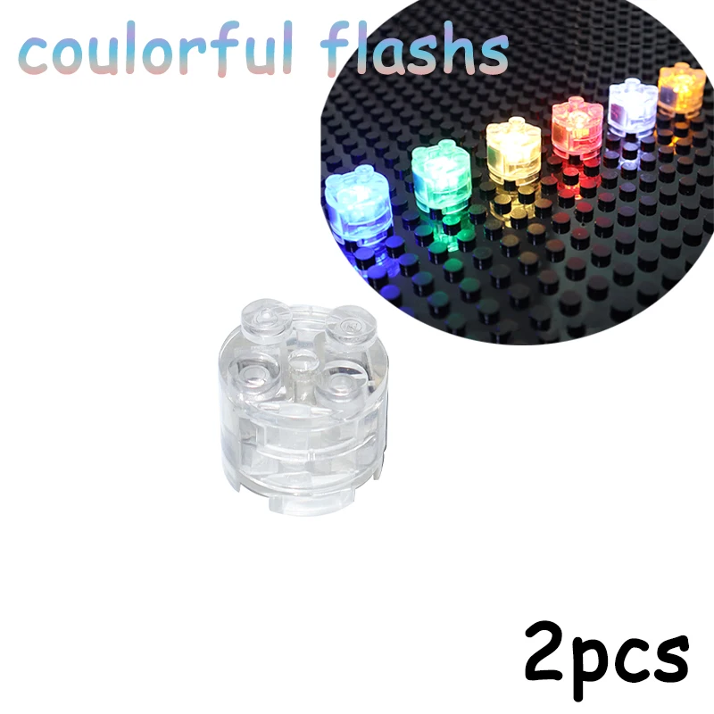 2x2 Dot LED Colorful Accessories Classic Flashing Creative Building Blocks MOC Brick City Street LightEmitting Accessories Parts