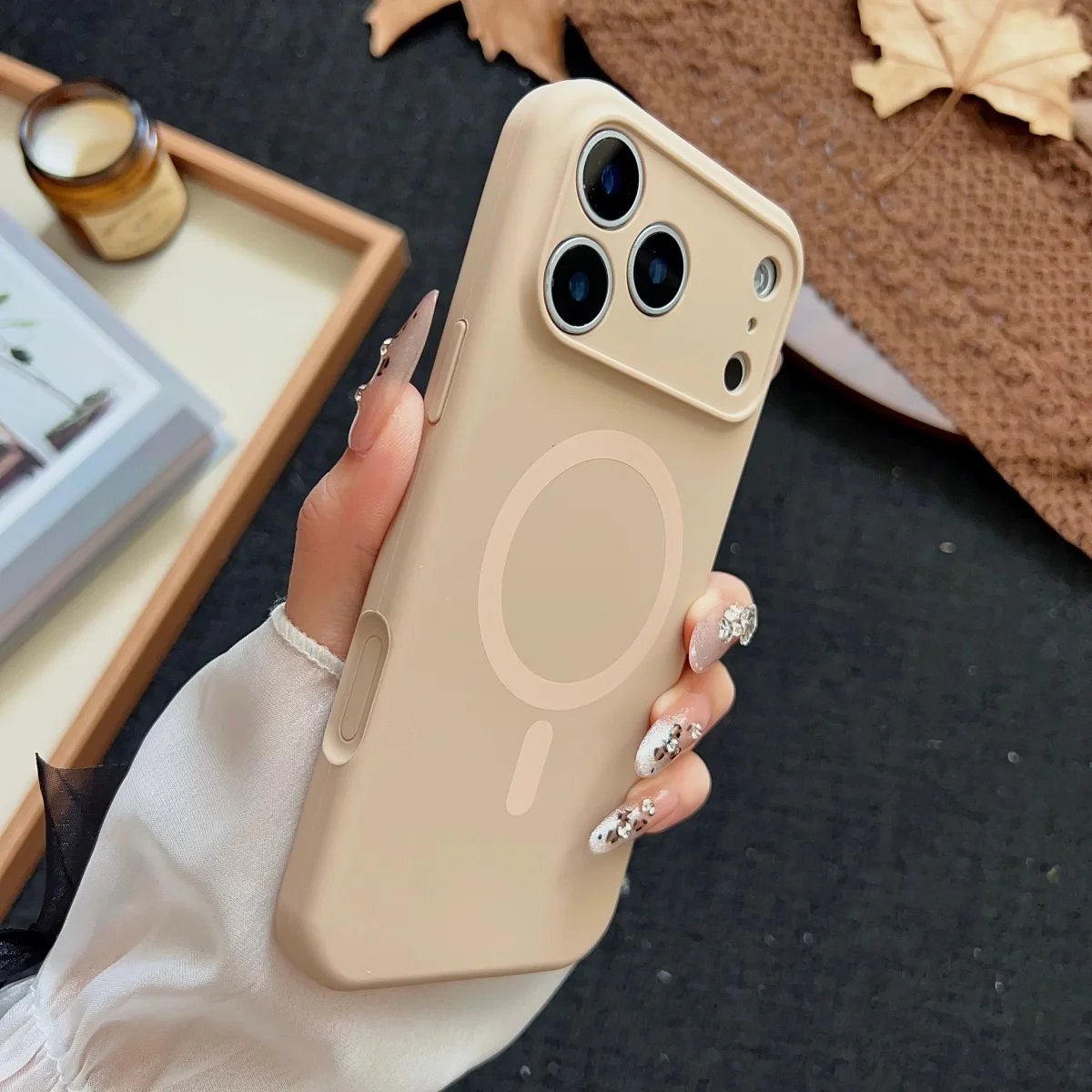 Luxury Liquid Silicone Magnetic Phone Case with MagSafe Compatibility and Wireless Charging Capability