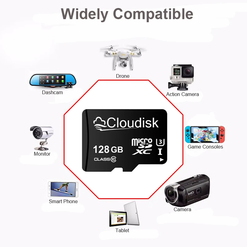 Карта памяти Microsd Cloudisk, 5 пакетов, 16 ГБ, 8 ГБ, 4 Гб, 2 Гб, 1 ГБ, 32 ГБ, 64 ГБ, 128 ГБ, 256 ГБ, U3, класс 10