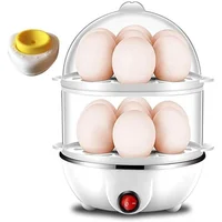 Egg Cooker, Double Egg Poacher,Multi-function Automatic Power Off Egg Steamer,Home Nutrition Breakfast Machine, Kitchen Utensils 1