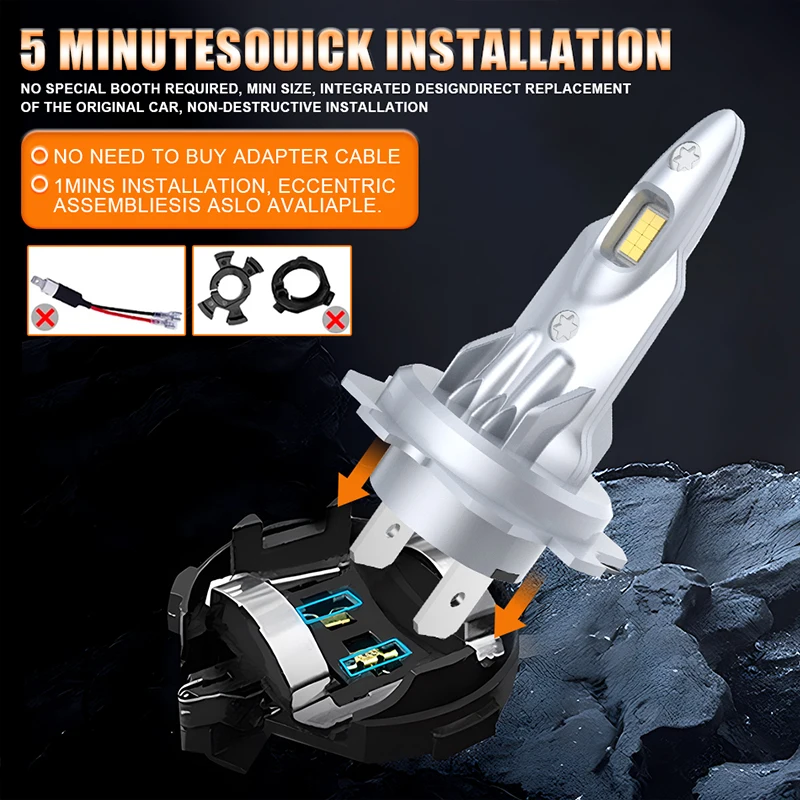 1000W 800000 LM 터보 H7 LED CANBUS 라이트 미니 헤드 램프 1:1 크기 무선 H1 H8 H11 9005 9006 HB3 HB4 LED 6500K 4300K ??안개등