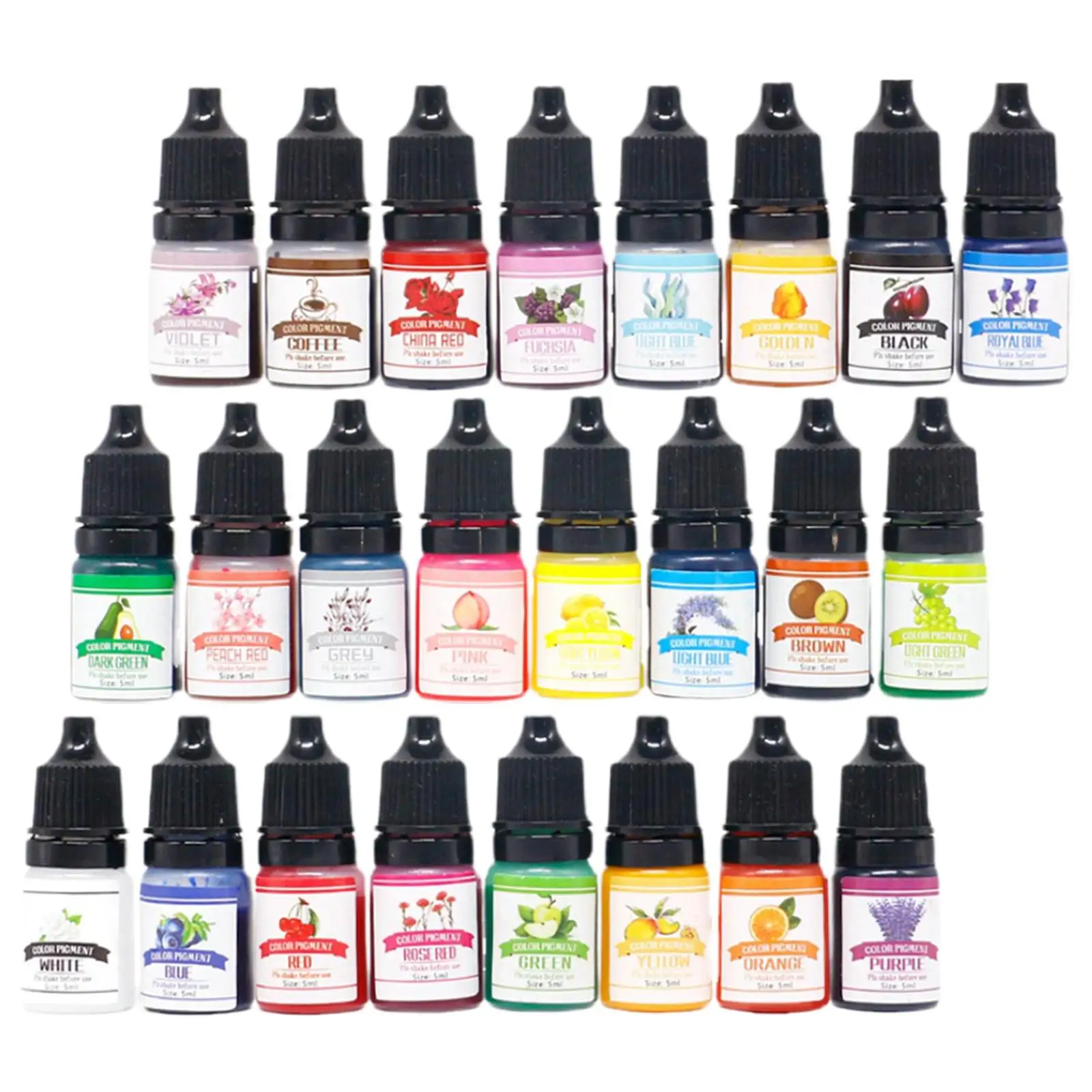 24x 잉크 24색 고농축 액체 DIY 키트 용품 5ml