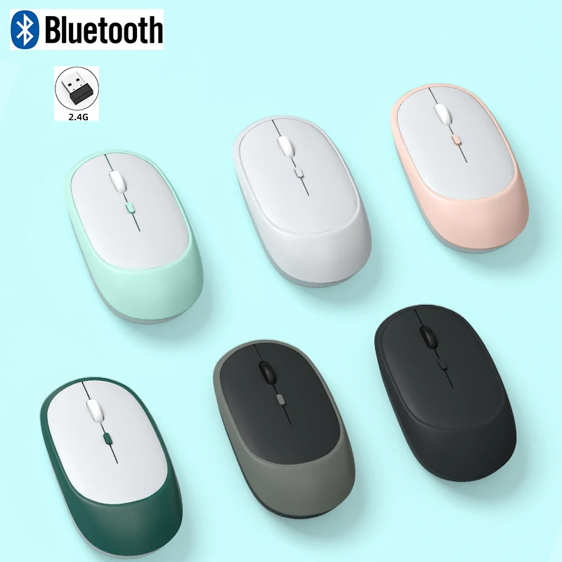 Bluetooth Mouse for PC iPad Rechargeable Dual Modes Bluetooth 2.4G USB Mouse 3 Adjustable DPI For