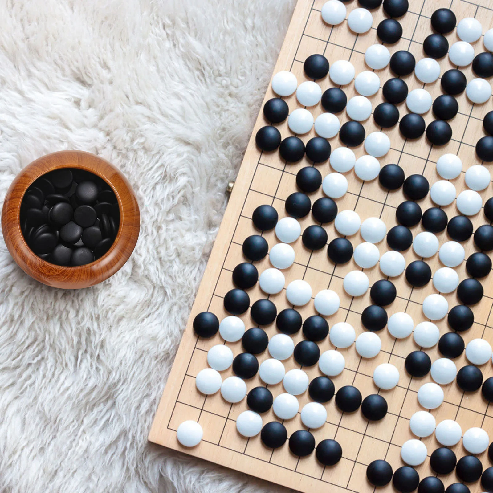 Go Chess Pieces Pot Plastic Chess Box Professional Go Bowl Wooden Style Pieces Storage Pot Game Games 2Pcs