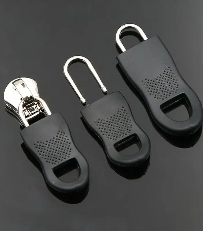 Detachable Metal Zipper Pull Zipper Repair Kit Tags Zip Fixer for Clothes Black Puller Slider for Home Bag Suitcase Cloth