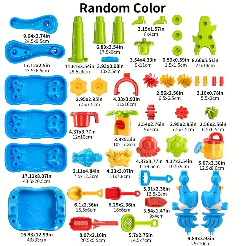Sand Water Table, Sandbox Table Kids Activity Play Table Summer Outdoor Toys Boys Girls Christmas Halloween Gift 2
