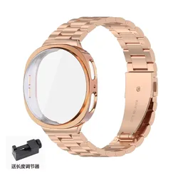 Stainless Steel Metal Watch Strap with Protective Case - Premium Adjustable Bracelet - Watch 8 40mm (4)