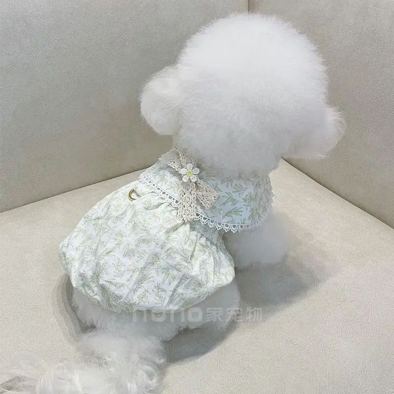 Léto kvést psů šaty zvířátko pes oblečení sladké tisk šatstvo psů super sukně malý psů štěně roztomilá hubený čivava