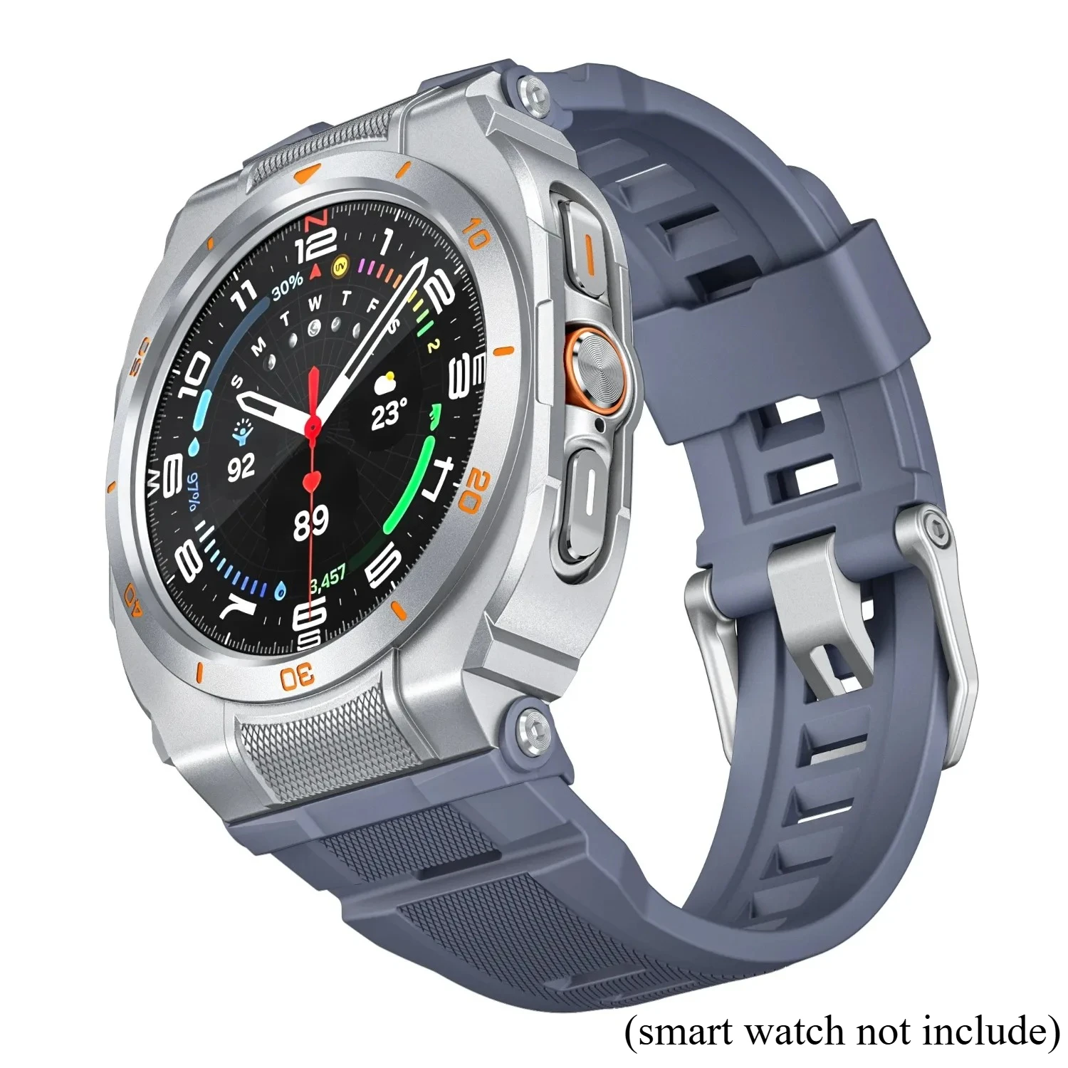 Enhanced Metal Case and Silicone Sport Strap Combo